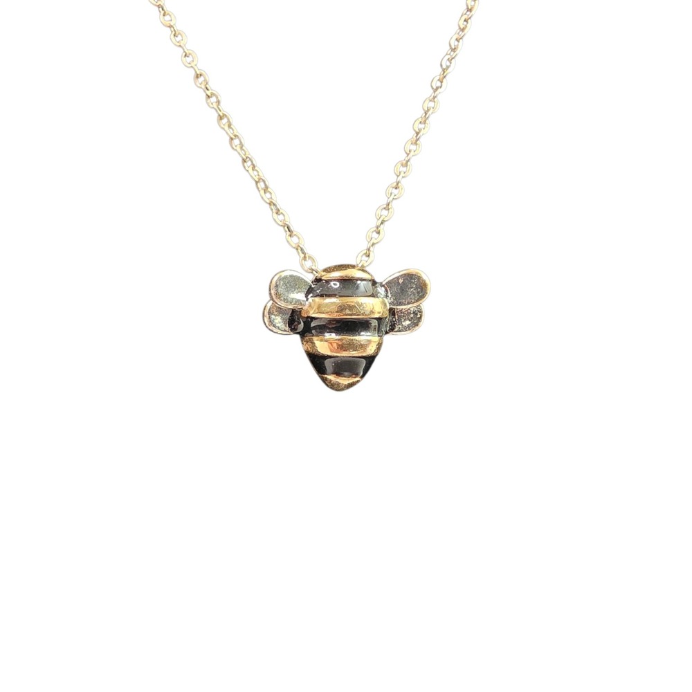 Sterling Silver Bumblebee Pendant Necklace S925 Bee Charm 4.13g Cute Nature 18"